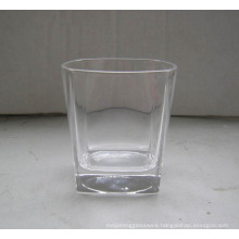 High quality glass material drinkware glass with square shape